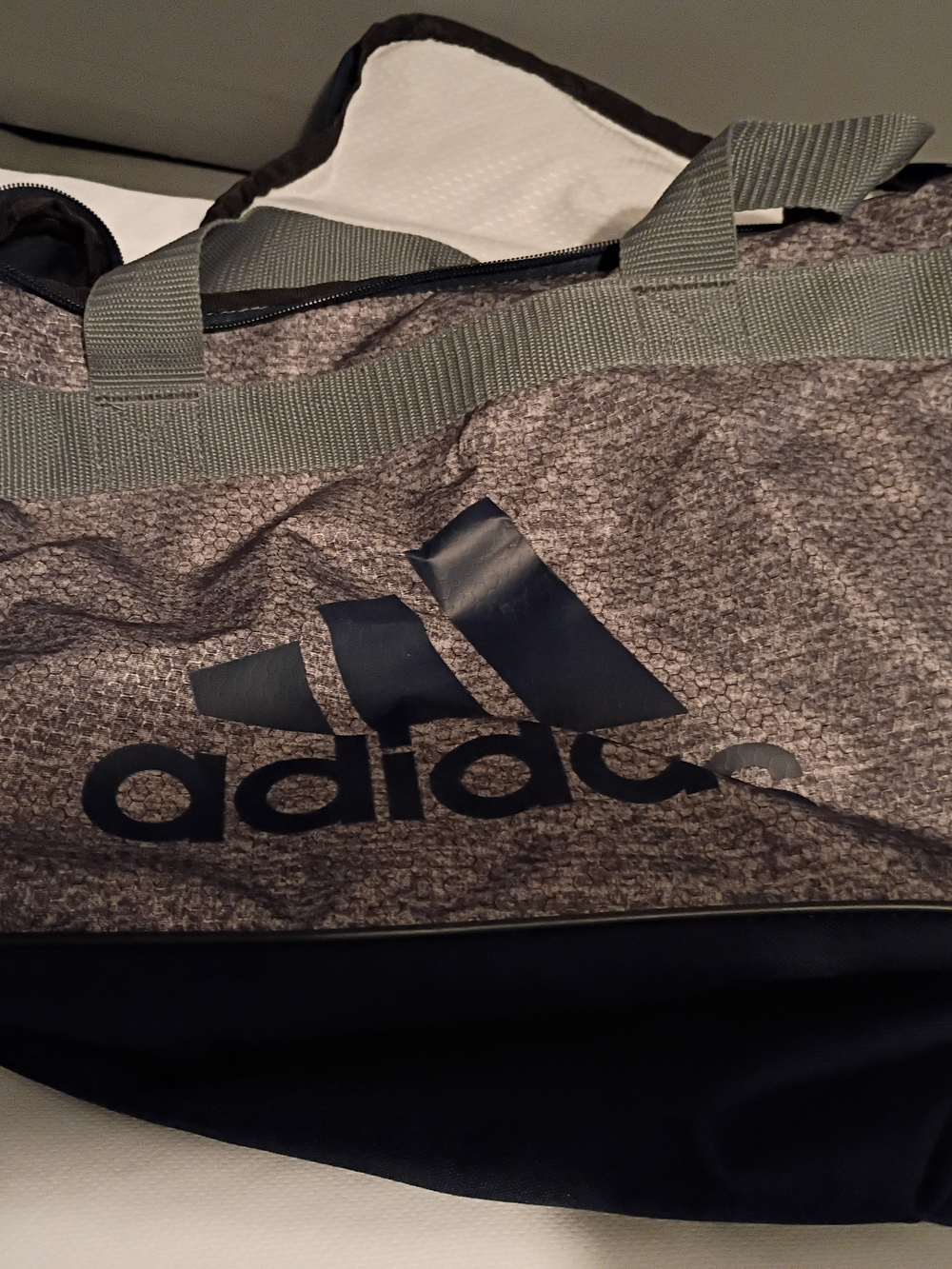adidas Heather Gray & Black Logo Duffel Bag